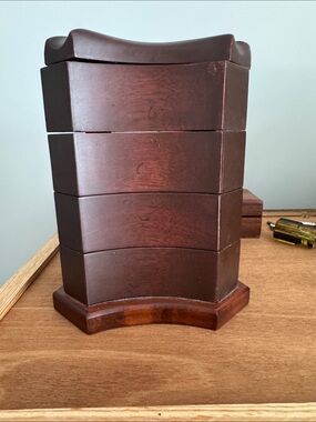 Bombay Wooden Stackable Jewelry Organizer Chest in Dark Brown